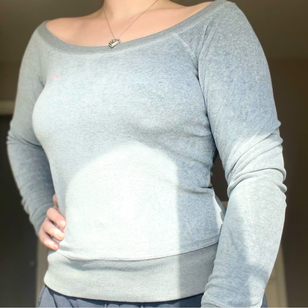 PINK off the Shoulder Velvet Sweater